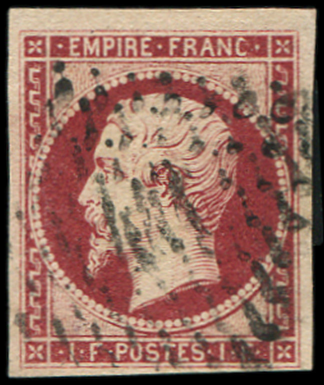 EMPIRE NON DENTELE -  18    1f. Carmin, Obl. PC 441, TB - 1853-1860 Napoléon III