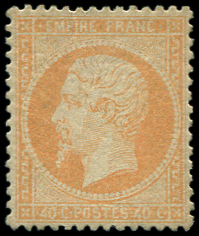 * EMPIRE DENTELE - *    23a  40c. Orange Clair, Bien Centré, TB, Certif. Calves - 1862 Napoléon III