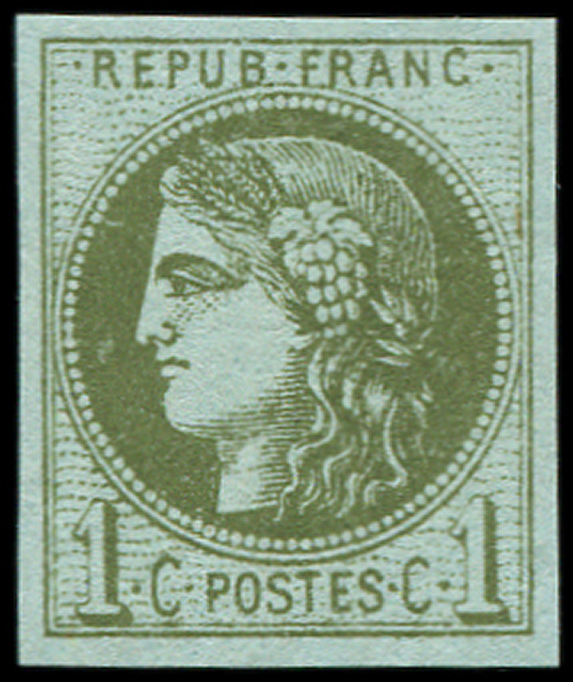 * EMISSION DE BORDEAUX - *    39B   1c. Olive, R II, TB - 1870 Emission De Bordeaux