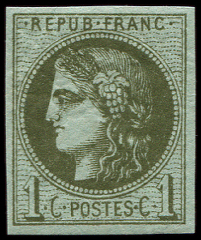 * EMISSION DE BORDEAUX - *    39Cb  1c. Olive Foncé, R III, Quasi **, TB. C - 1870 Emission De Bordeaux