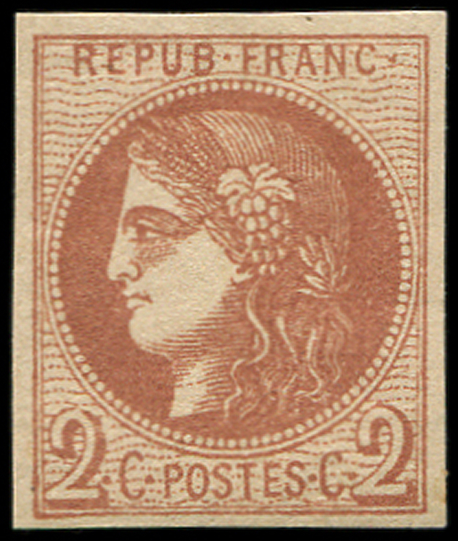 ** EMISSION DE BORDEAUX - **   40B   2c. Brun-rouge, R II, TB - 1870 Emission De Bordeaux