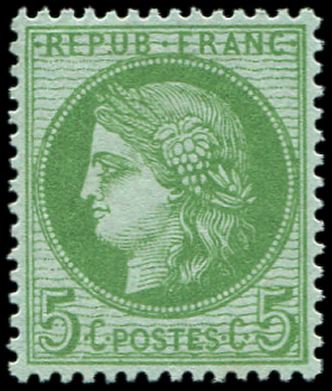 * CERES DENTELE - *    53    5c. Vert-jaune Sur Azuré, Centrage Parfait, Frais Et TTB - 1849-1876: Période Classique