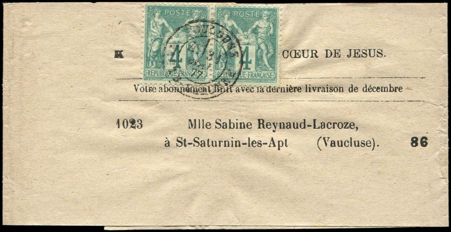 Let TYPE SAGE SUR LETTRES - Let  N°63 PAIRE Obl. Càd TOULOUSE 31/5/77 Sur Bande D'Imprimé, TB - 1877-1920: Période Semi Moderne
