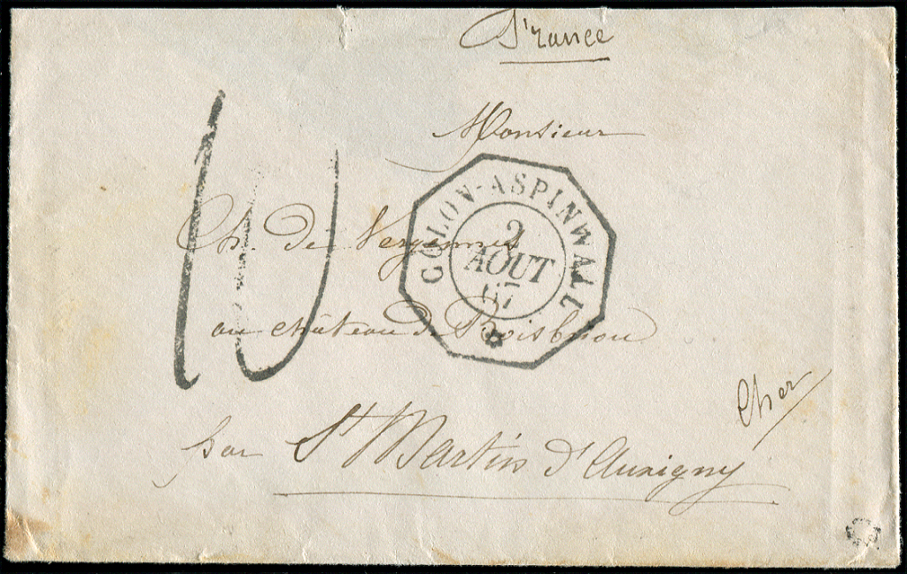 Let POSTE MARITIME - Let  Env. Avec Son Texte De CALLAO 22/7/1867 Pour La France, D'un Militaire De La Corvette "La Bell - Poste Maritime