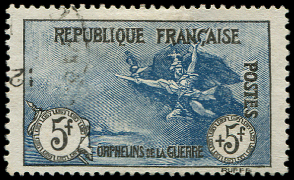 EMISSIONS DU XXème SIECLE -  155   Orphelins De La Guerre,  5f. + 5f. Noir Et Bleu, Obl., TB - Neufs