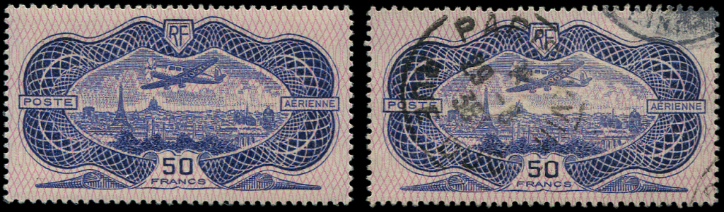POSTE AERIENNE -  15  50f. Burelé, ** Et Obl., TB - 1927-1959 Neufs