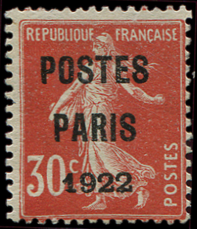 (*) PREOBLITERES - (*)  32  30c. Rouge, POSTES PARIS 1922, TB. C - 1893-1947