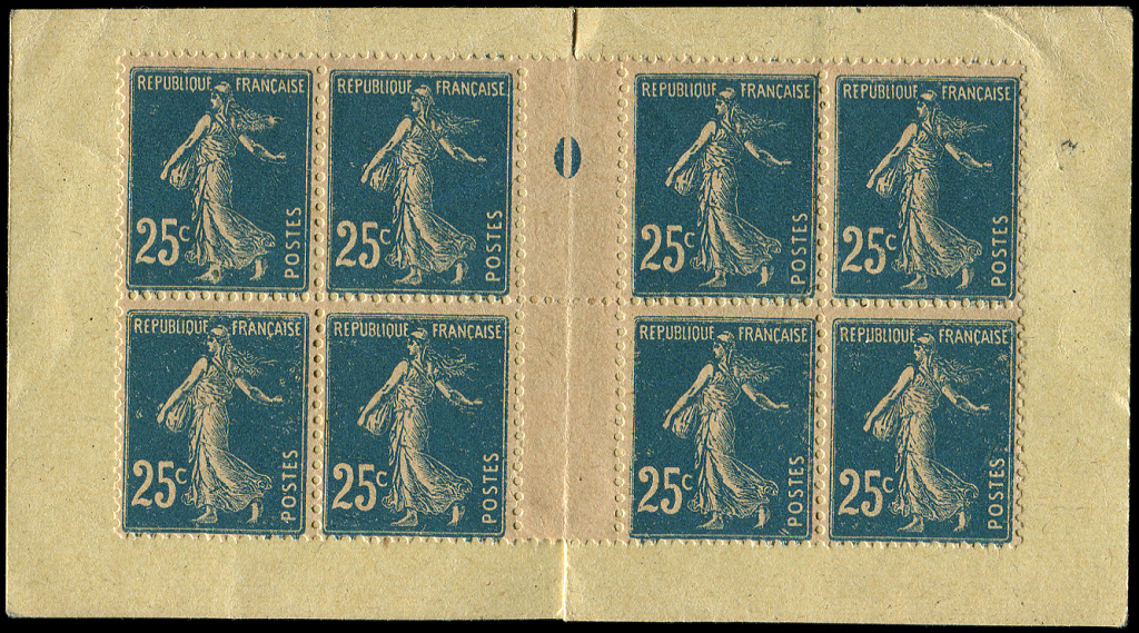 CARNETS (N°Cérès Jusqu'en1964) -  Carnet Monnaie N°140, 25c. Bleu, Papier GC, BLOC De 8 Mill.0, Bazar De L'Hôtel De Vill - Autres & Non Classés