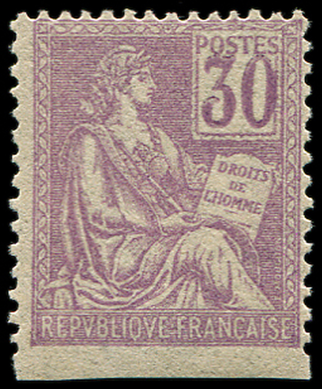 ** VARIETES - **   115   Mouchon, 30c. Violet, Dentelé 3 Côtés, TB. C - Neufs