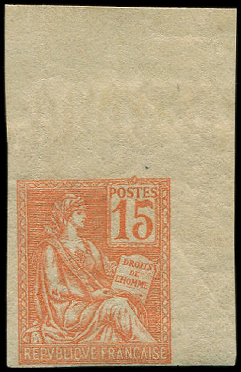 ** VARIETES - **   117c  Mouchon, 15c. Orange, NON DENTELE Accidentel, Cdf, TB - Neufs