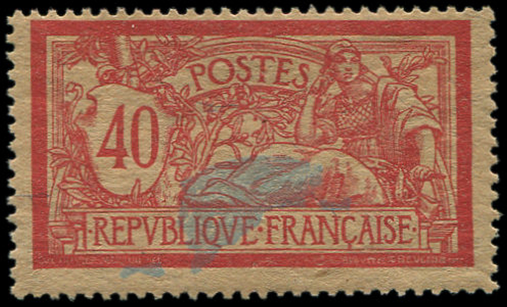 ** VARIETES - **   119b  Merson, 40c. Rouge Et Bleu, Papier GC, Teinte De Fond TRES DEPLACEE, TB - Neufs