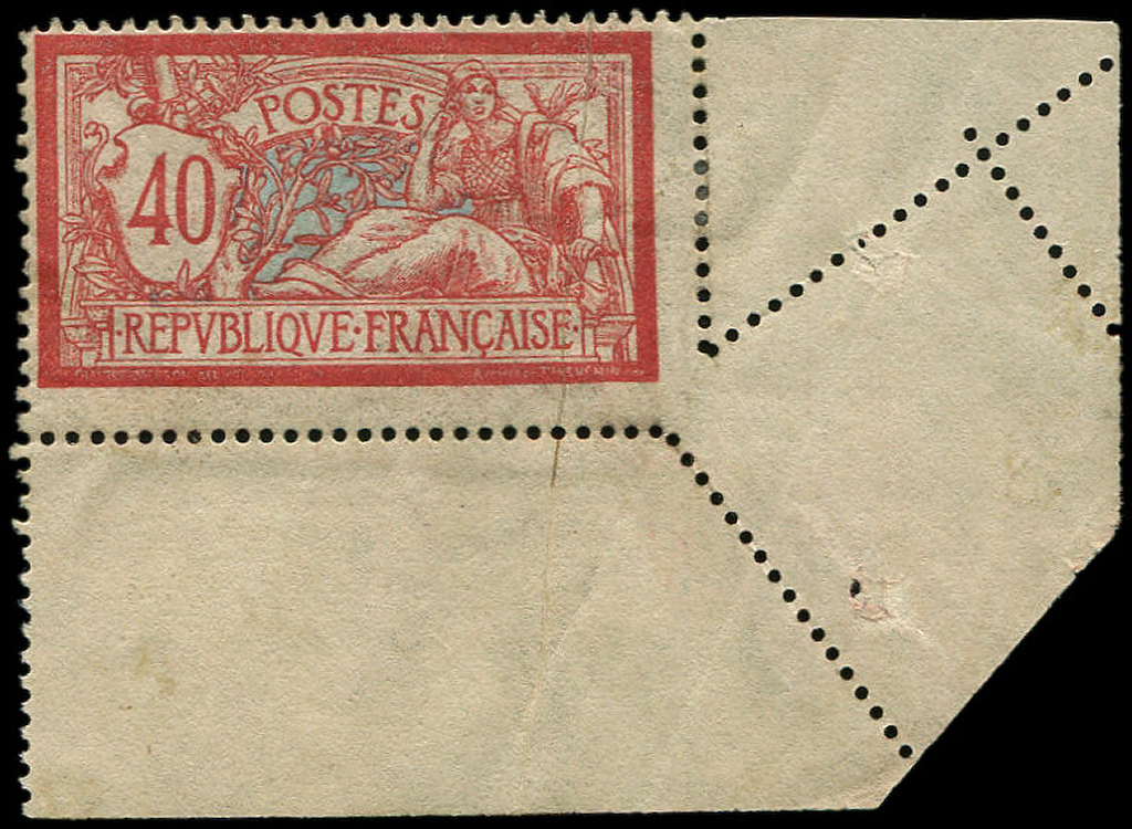 * VARIETES - *    119   Merson, 40c. Rouge Et Bleu, Cdf Avec Variété De PIQUAGE, TB - Neufs