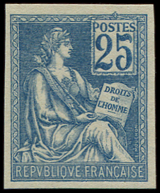 (*) NON DENTELES - (*)  114d  Mouchon, 25c. Bleu, TB - Non Classés