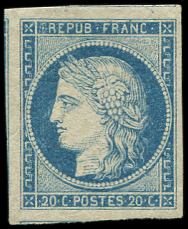 * *    12   20c. Bleu, Grandes Marges, TB - Autres & Non Classés