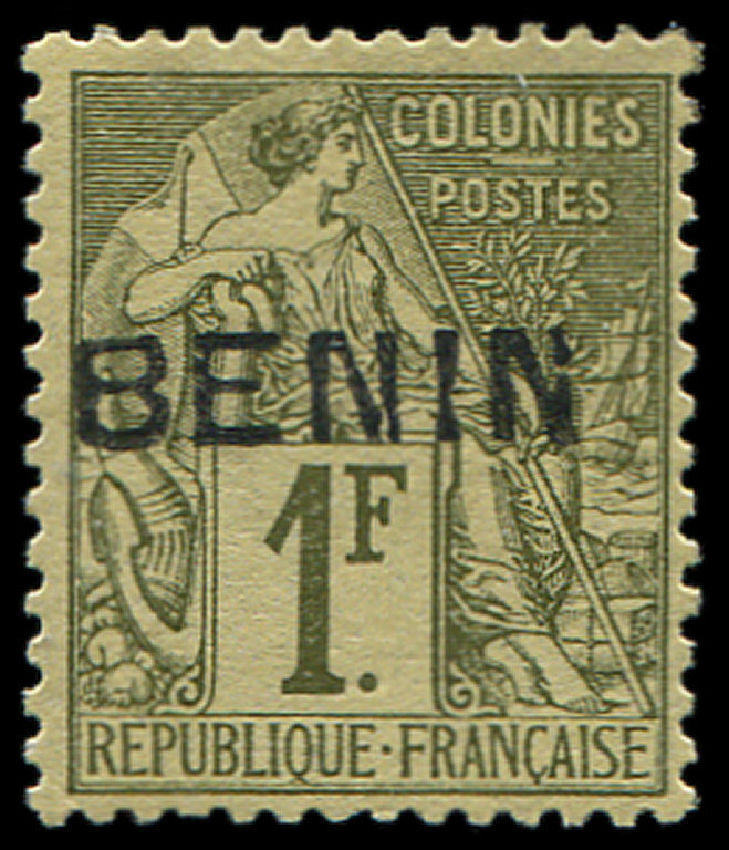 * *    BENIN 13 : 1f. Vert Olive, T II, TB - Autres & Non Classés