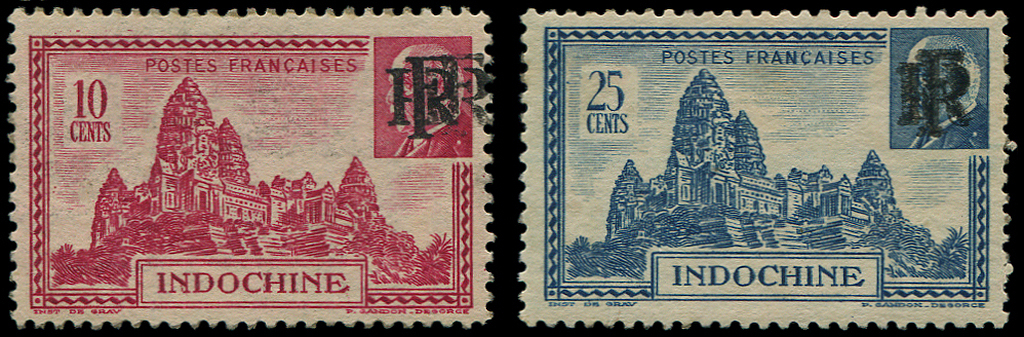 * *    INDOCHINE 299/300 : Pétain, Surchargés RF, DOUBLE Surcharge, R Et TB - Autres & Non Classés