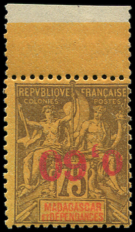 * *    MADAGASCAR 122a : 0,60 Sur 75c. Violet Sur Jaune, Surcharge RENVERSEE, Bdf, TB. Br - Autres & Non Classés