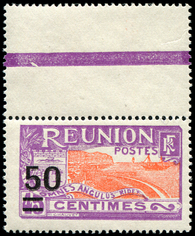 ** **   REUNION 123A : 50 Sur 45c. Lilas-rose Et Orange, Bdf, TB - Autres & Non Classés