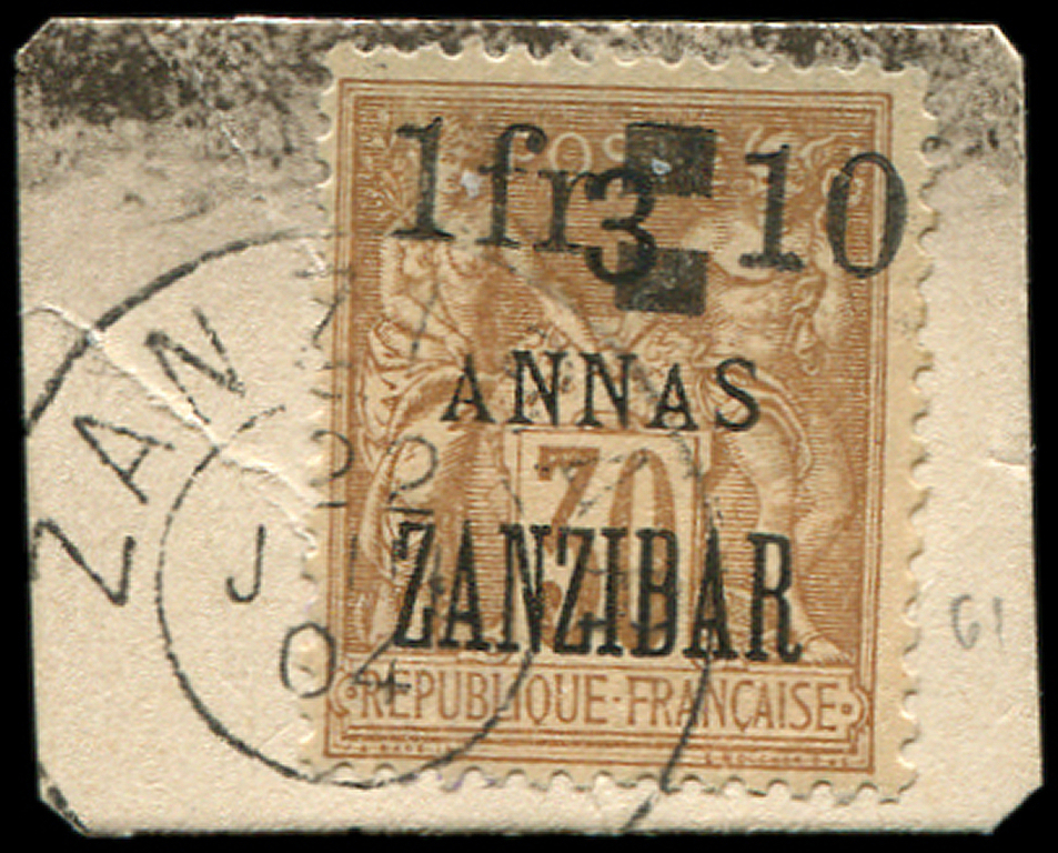 ZANZIBAR 61 : 1fr. Et 10 S. 3a. S. 30c. Brun, Obl. S. Fragt, TB. C - Oblitérés