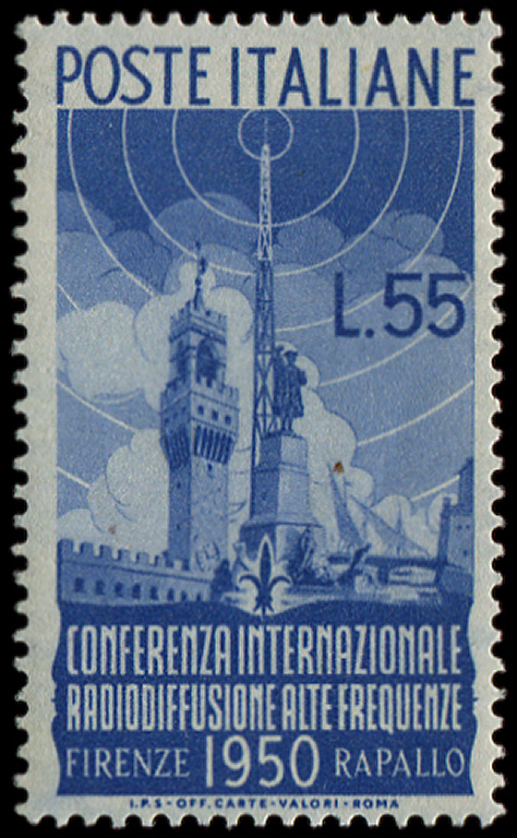 ** **   ITALIE 562 : 55l. Bleu, TB - Oblitérés