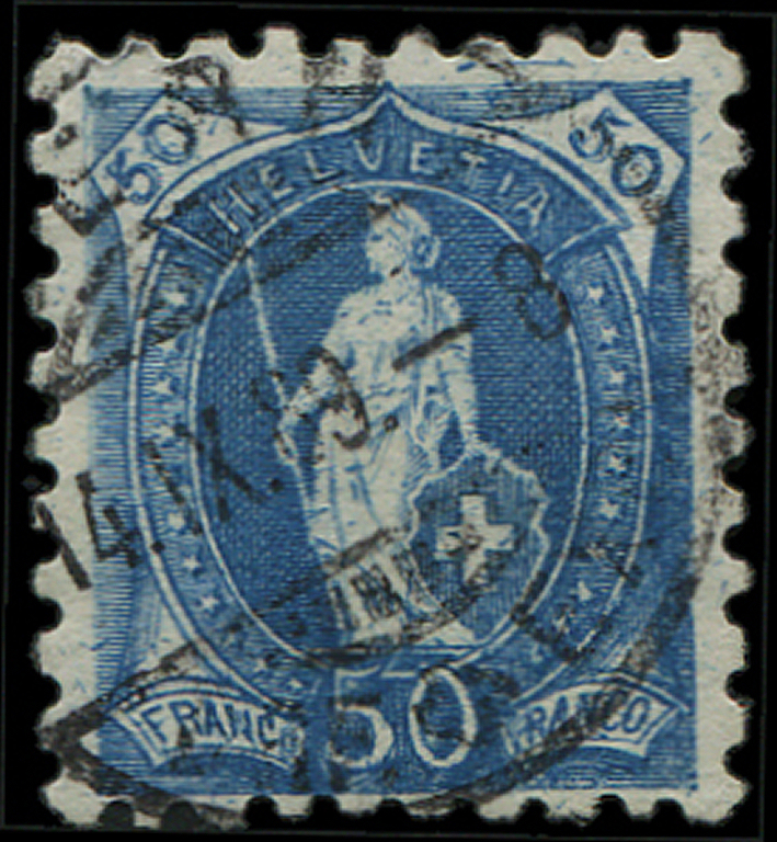 SUISSE 84 : 50c. Bleu, Obl., TB - 1843-1852 Timbres Cantonaux Et  Fédéraux