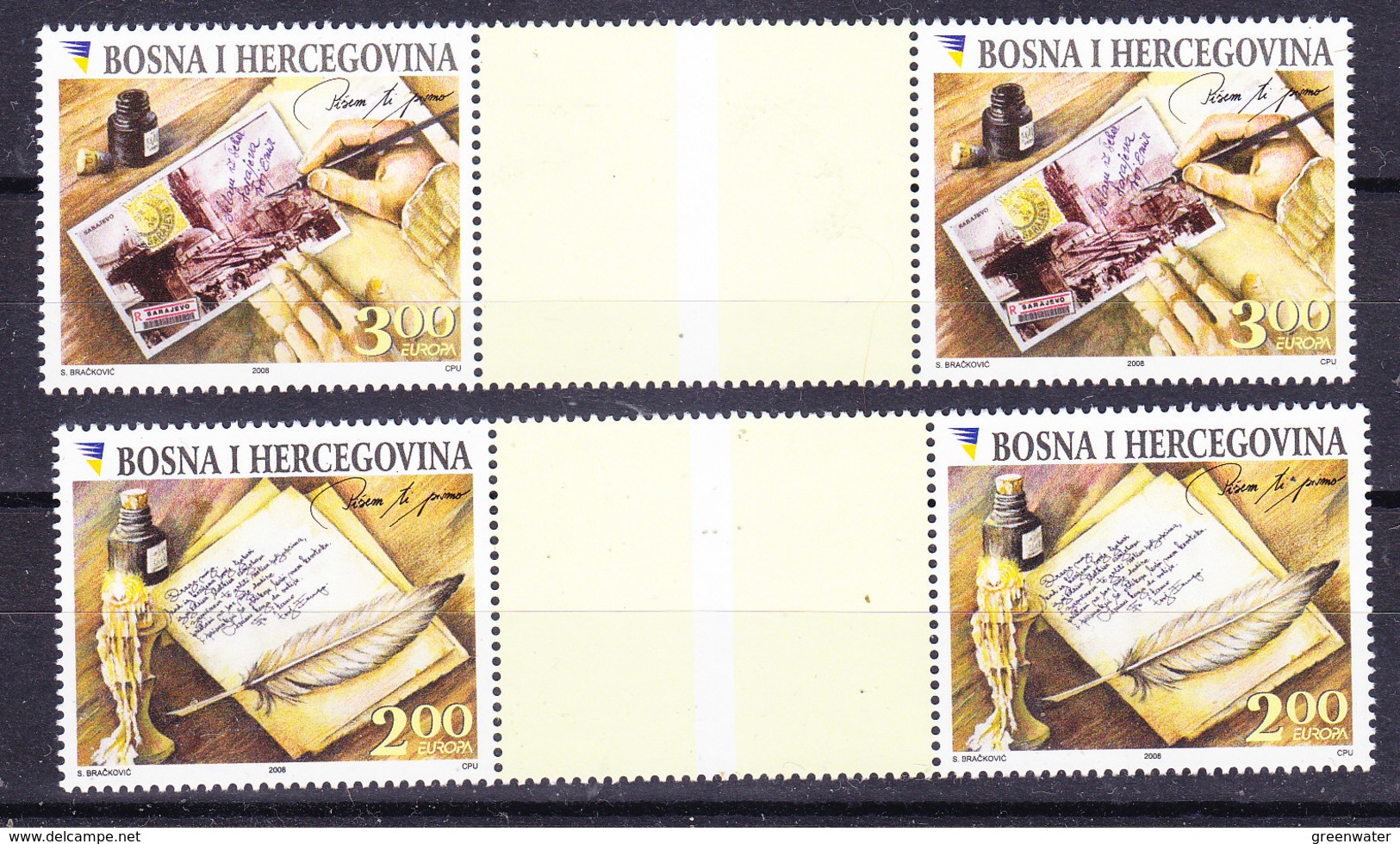 Europa Cept 2008 Bosnia/Herzegovina Sarajevo 2x2v Gutter ** Mnh (36865) Promotion - 2008