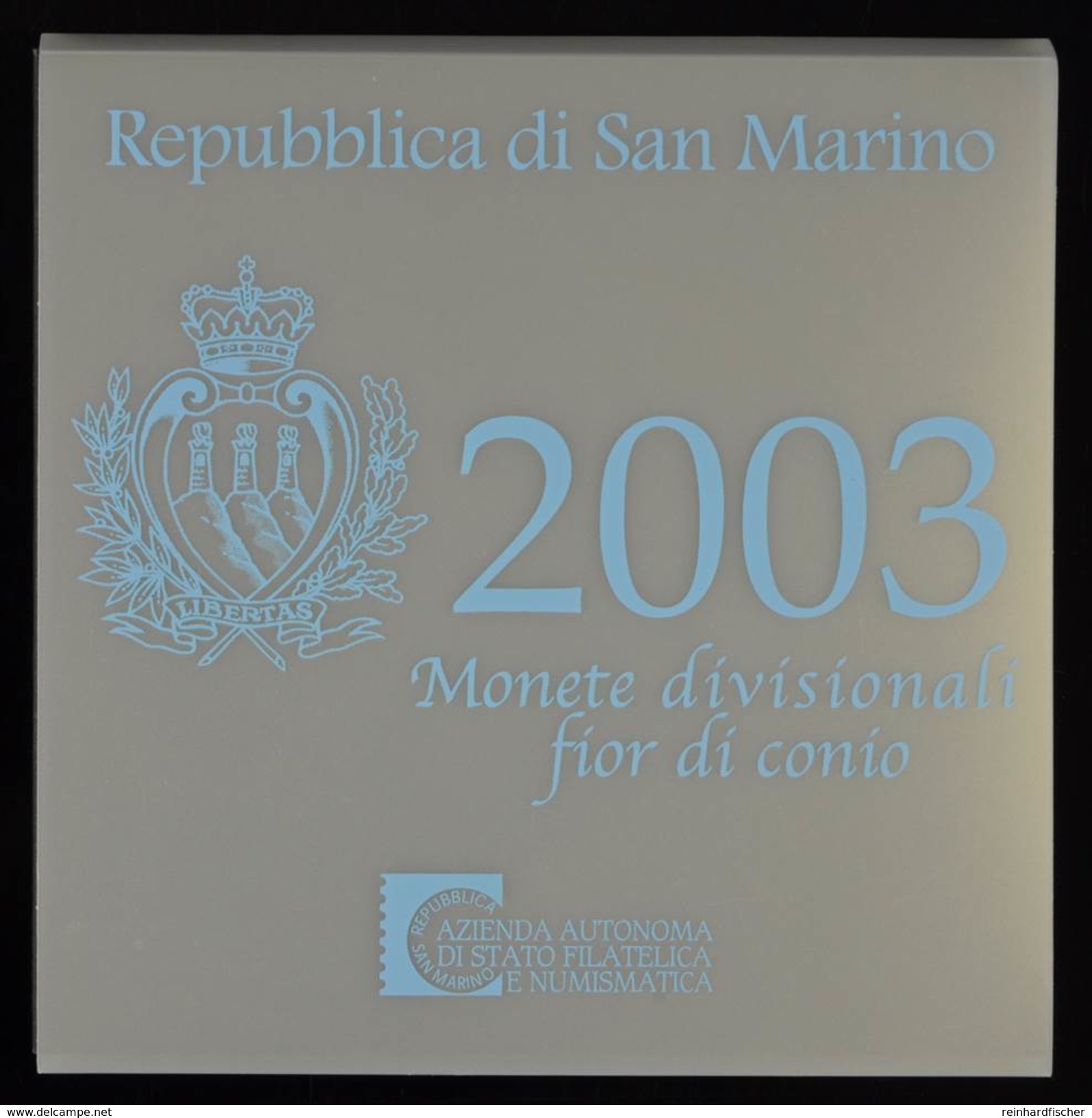 45130) San Marino - Euro KMS 2003, Von 1 Cent Bis 5 Euro, Im Folder, St - San Marino