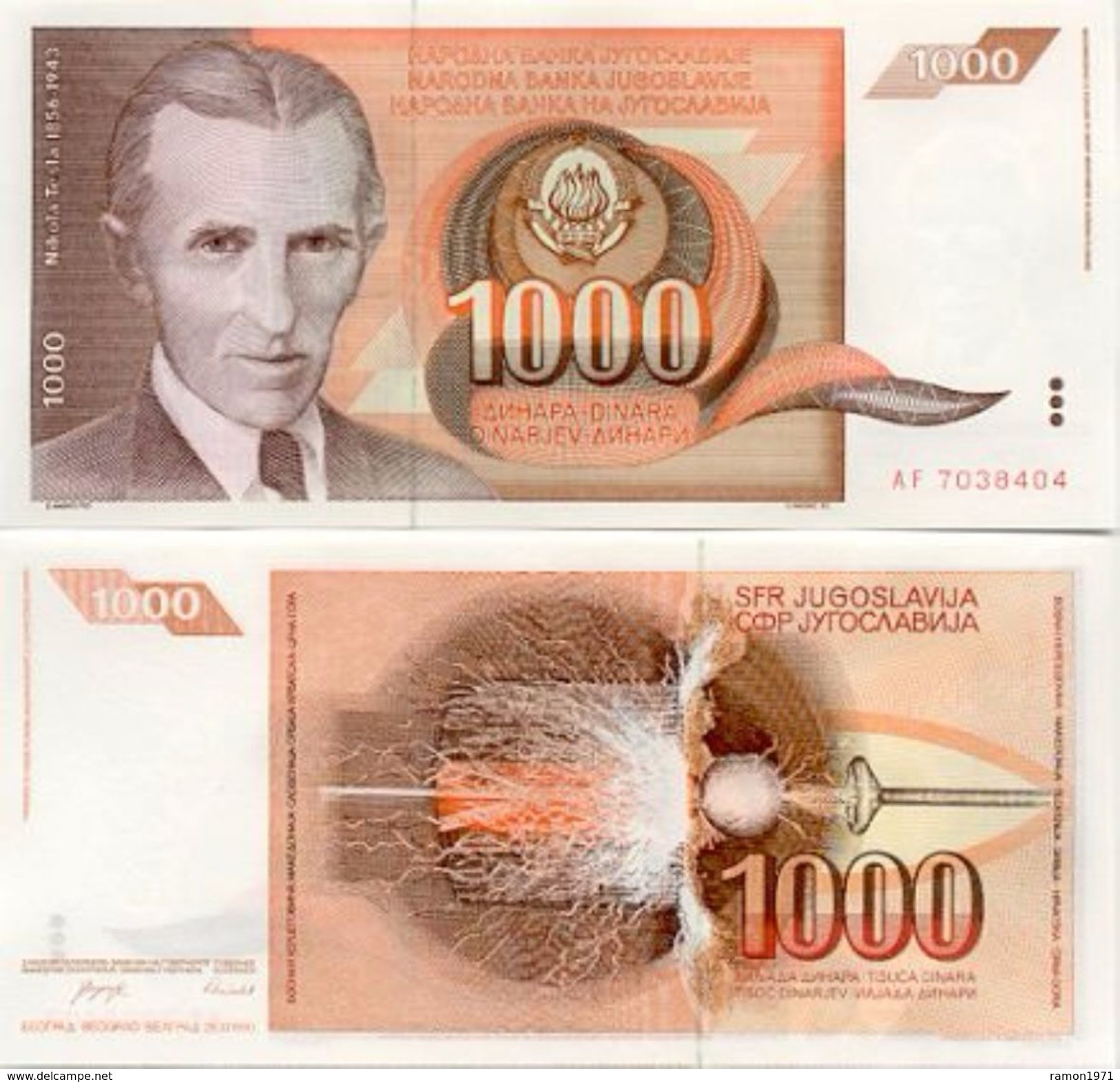 Yugoslavia - 1000 Dinar 1990 UNC - Jugoslawien