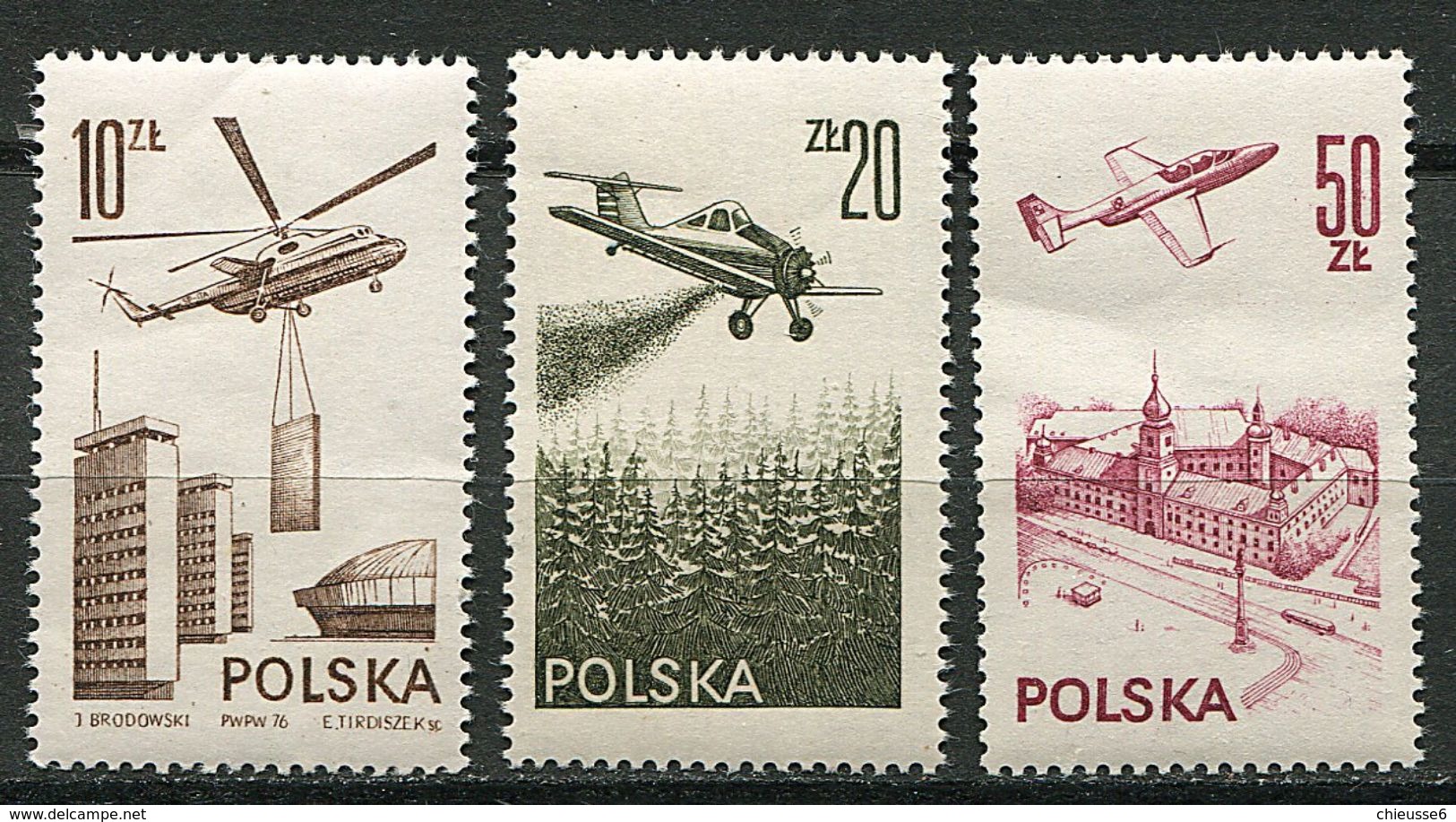 Pologne ** PA 56 à 58 - Transports Aériens - - Unused Stamps