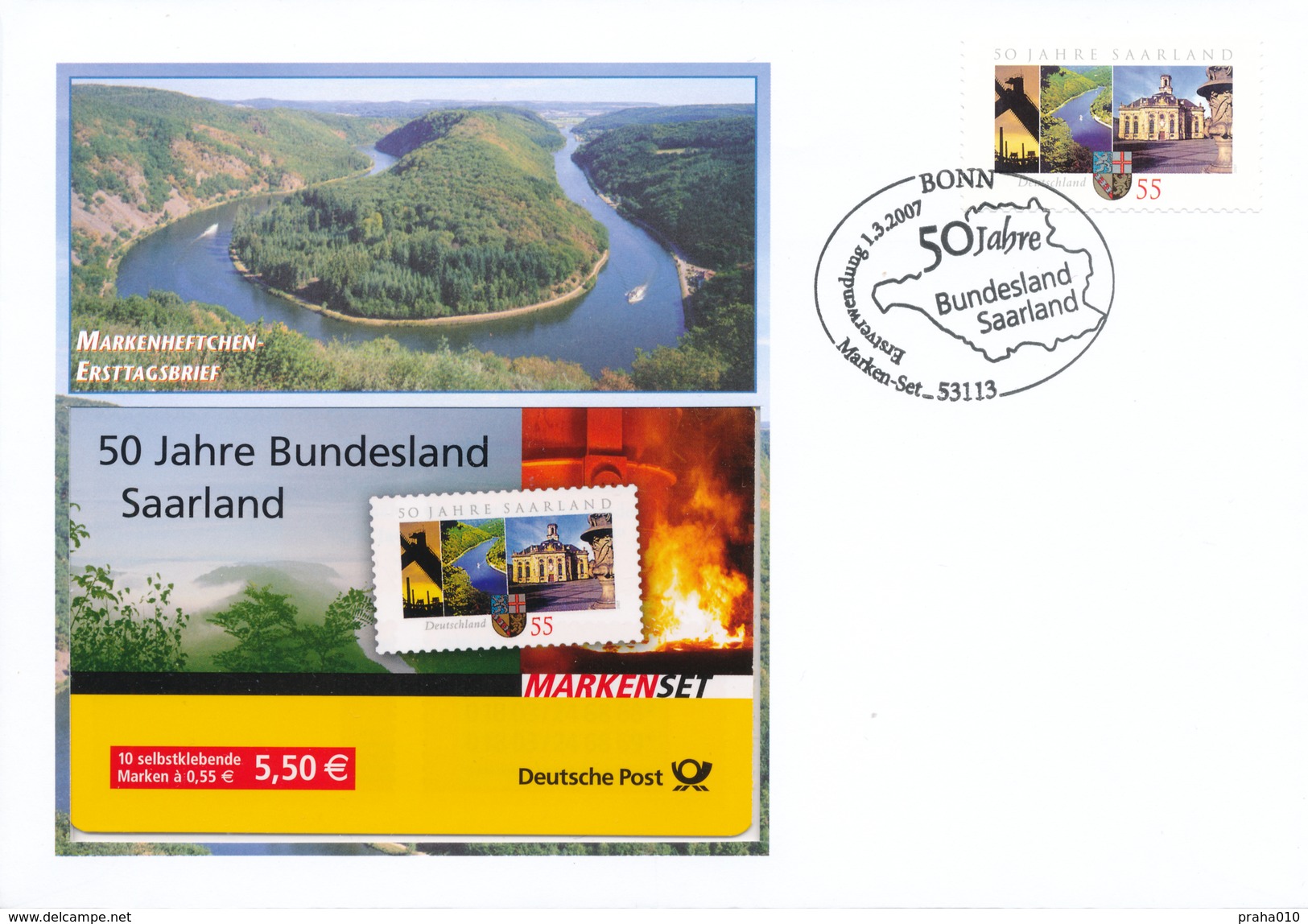 L4419 - BRD (2007) 53113 Bonn: 50 Years Bundesland Saarland (letter; Stamp: 0,55 EUR) - Umweltschutz Und Klima
