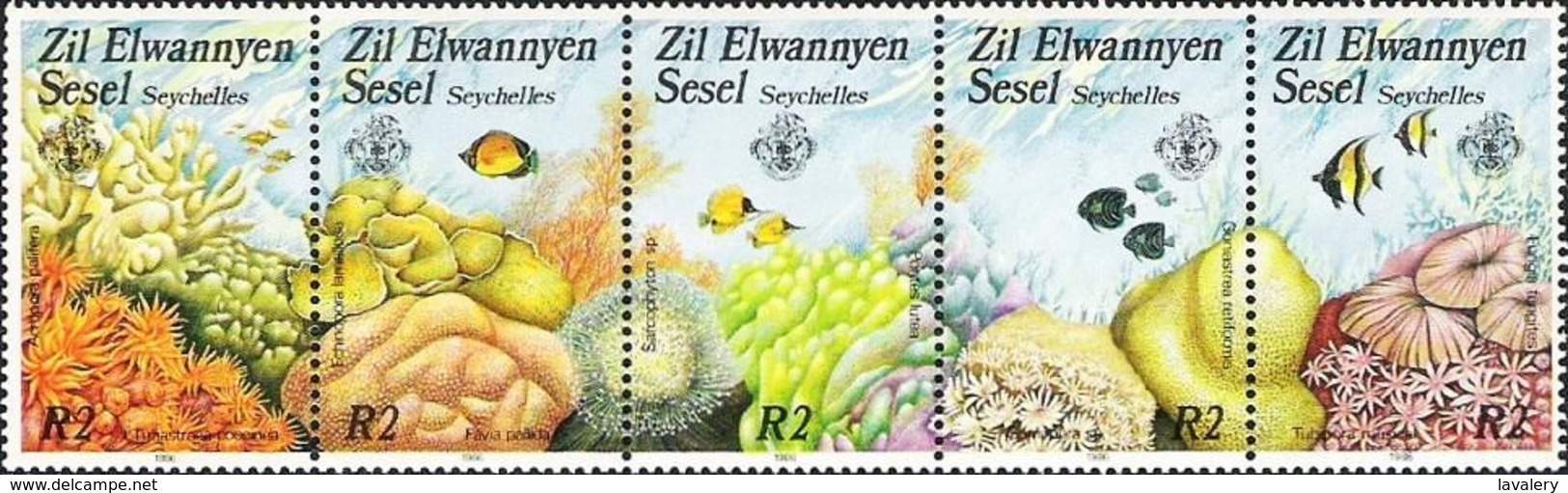 SEYCHELLES ZIL ELWANNYEN SESEL 1986 Marine Life Corals Fish Fishes Animals Fauna MNH - Marine Life