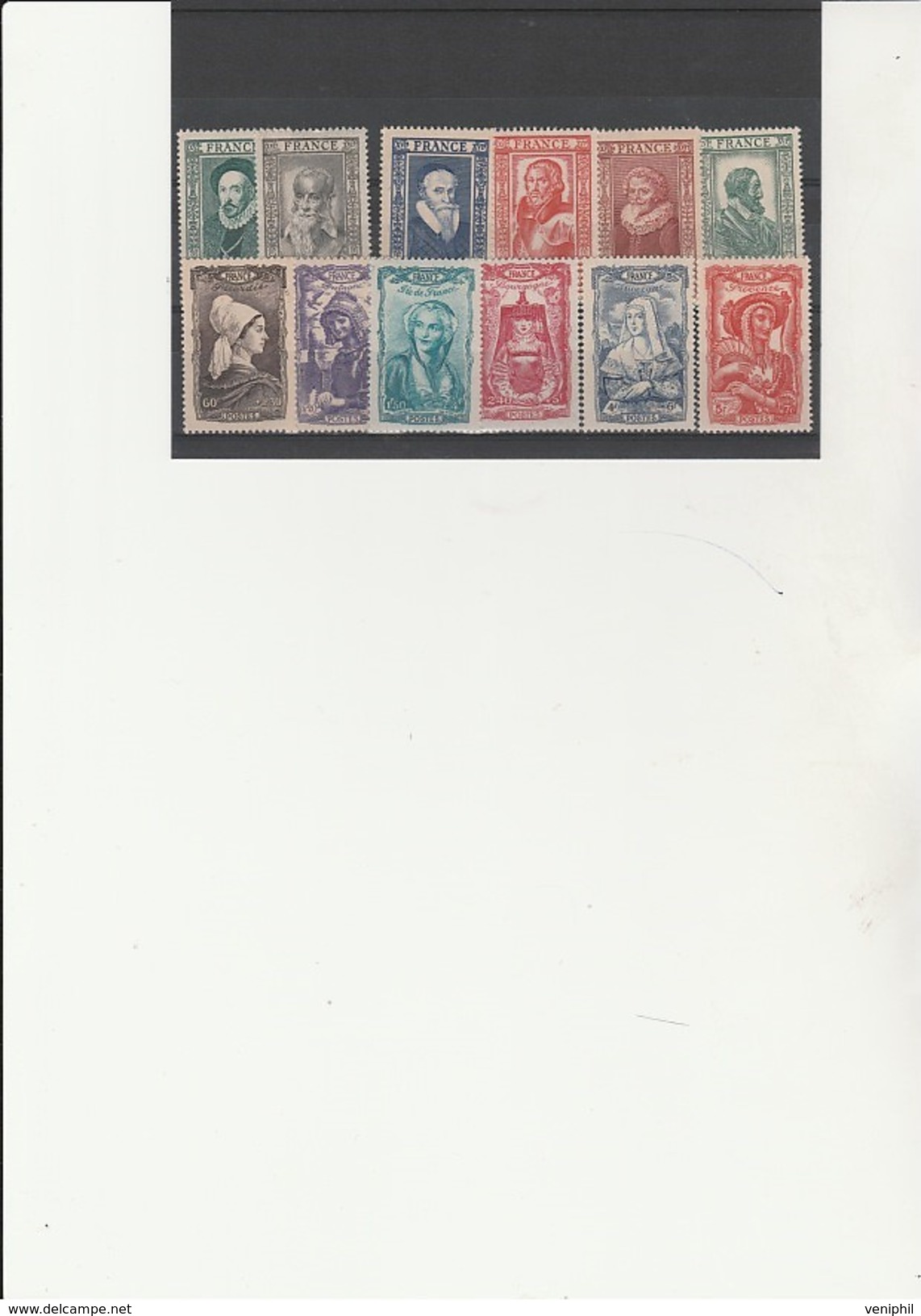 TIMBRES  CELEBRITES N° 587 A 598  NEUF SANS CHARNIERE - COTE : 32 €- ANNEE 1943 - Nuevos