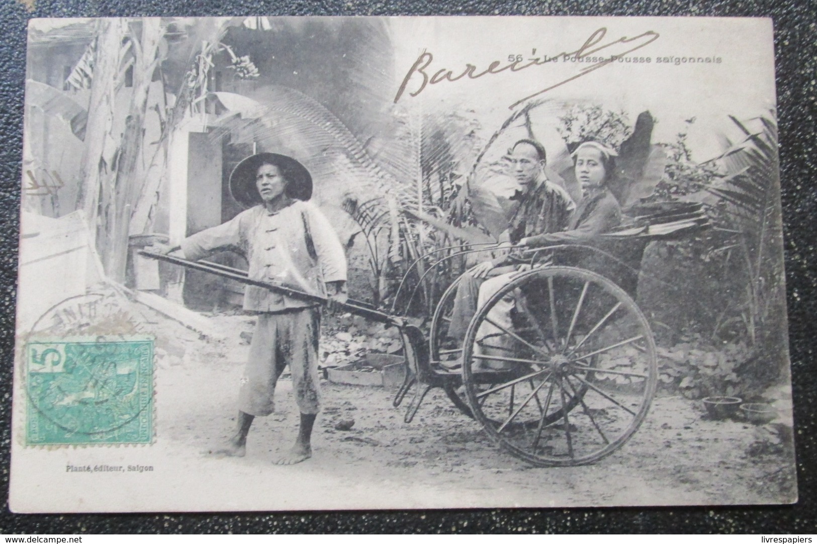 Indochine Pousse-pousse Saigonnais Cpa Timbrée 1905 - Vietnam