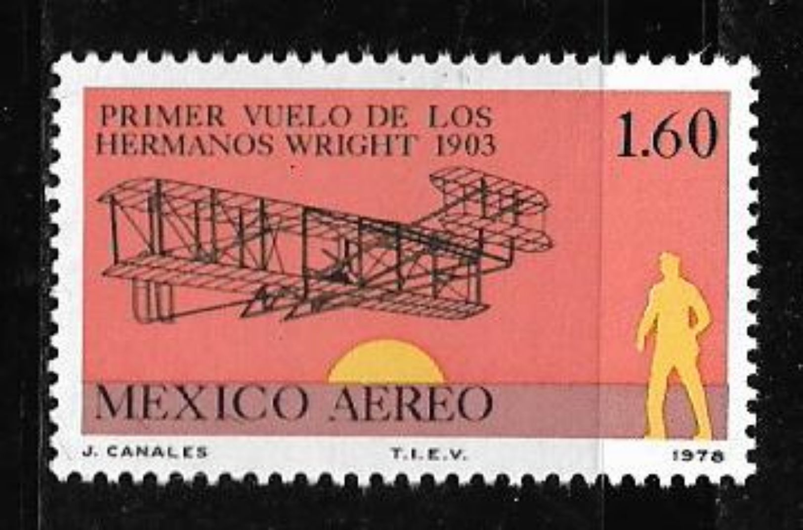 Mexico 1978 75th Year Of Jet Plane Invented By Wright Brothers 1.60P Mint MNH Stamp # AR:233 - Mexico