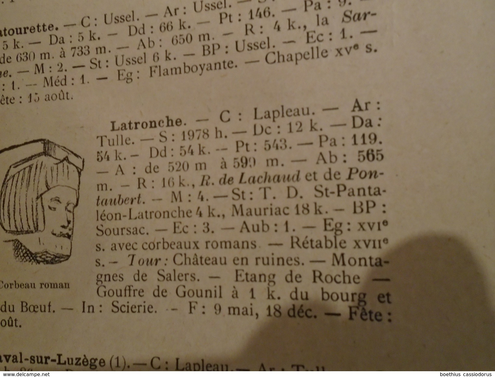 Tableau Synoptique Des Richesses Economiques, Artistiques & Touristiques Des 289 Communes Du Département  De La Corrèze. - Limousin