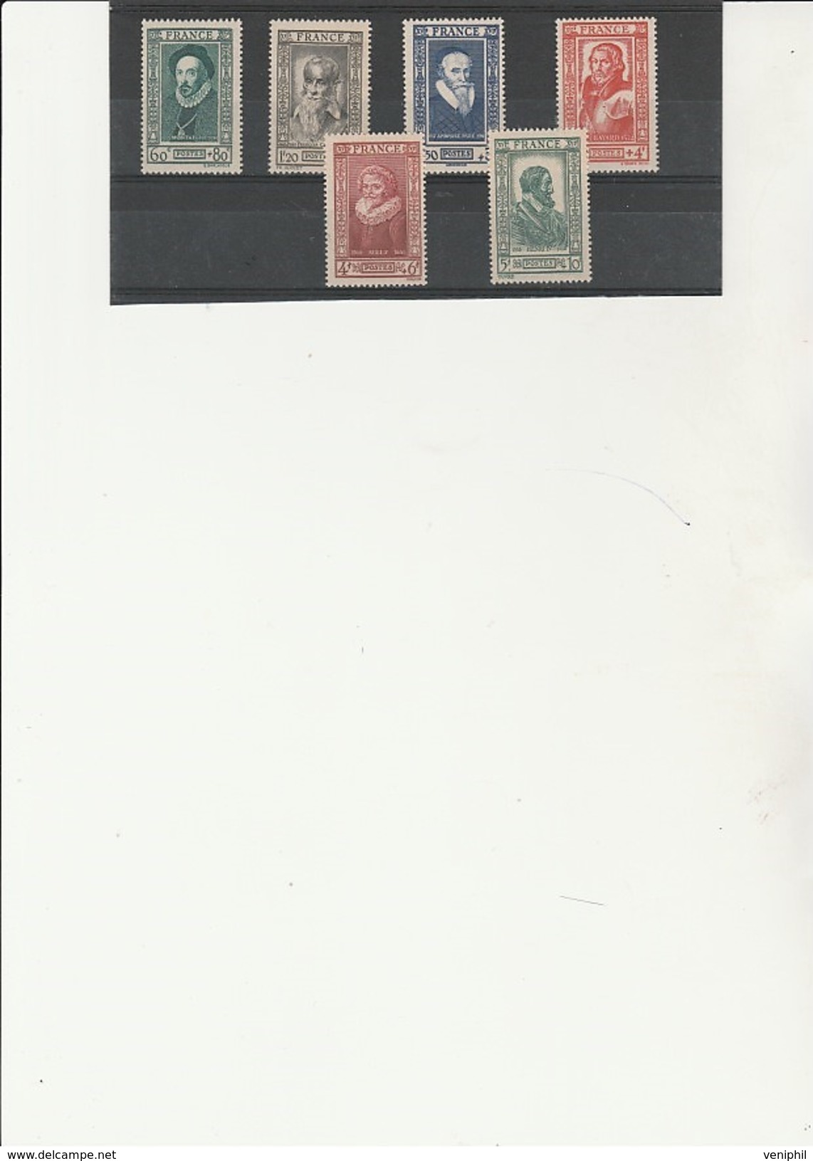 TIMBRES  CELEBRITES - N° 587 A 592 NEUF SANS CHARNIERE -ANNEE 1943 - COTE : 15 € - Nuovi