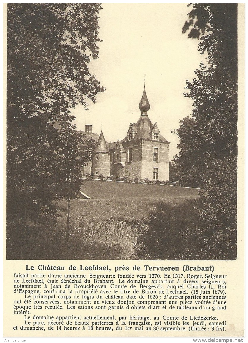 Leefdaal Le Château De Leefdael, Près De Tervueren (Brabant) Nels - Bertem