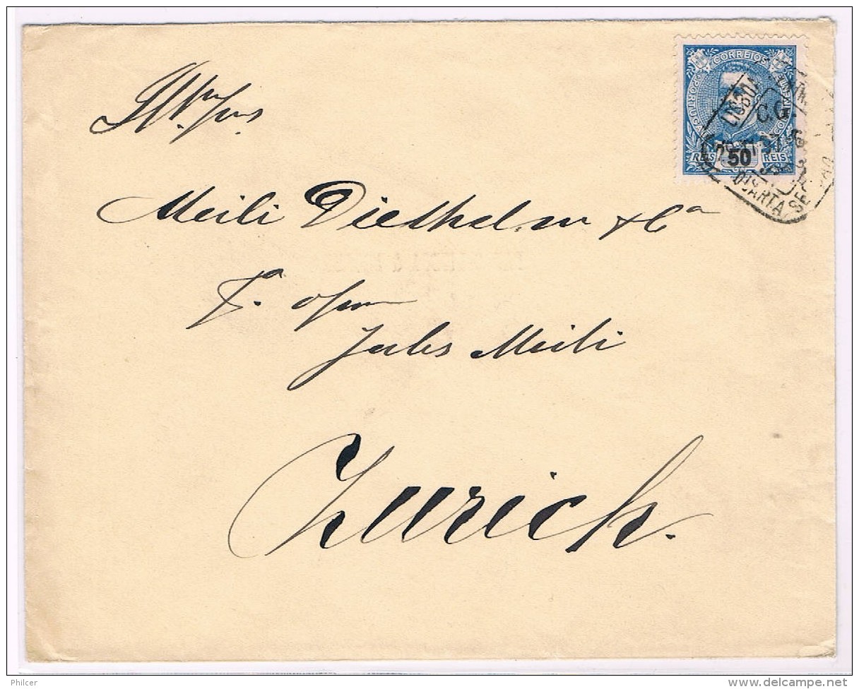 Portugal, 1897, # 132, Lisboa-Zurich - Cartas & Documentos