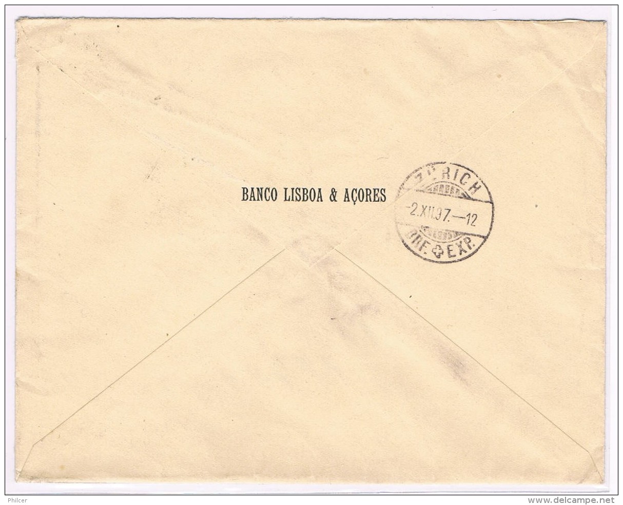 Portugal, 1897, # 132, Lisboa-Zurich - Cartas & Documentos
