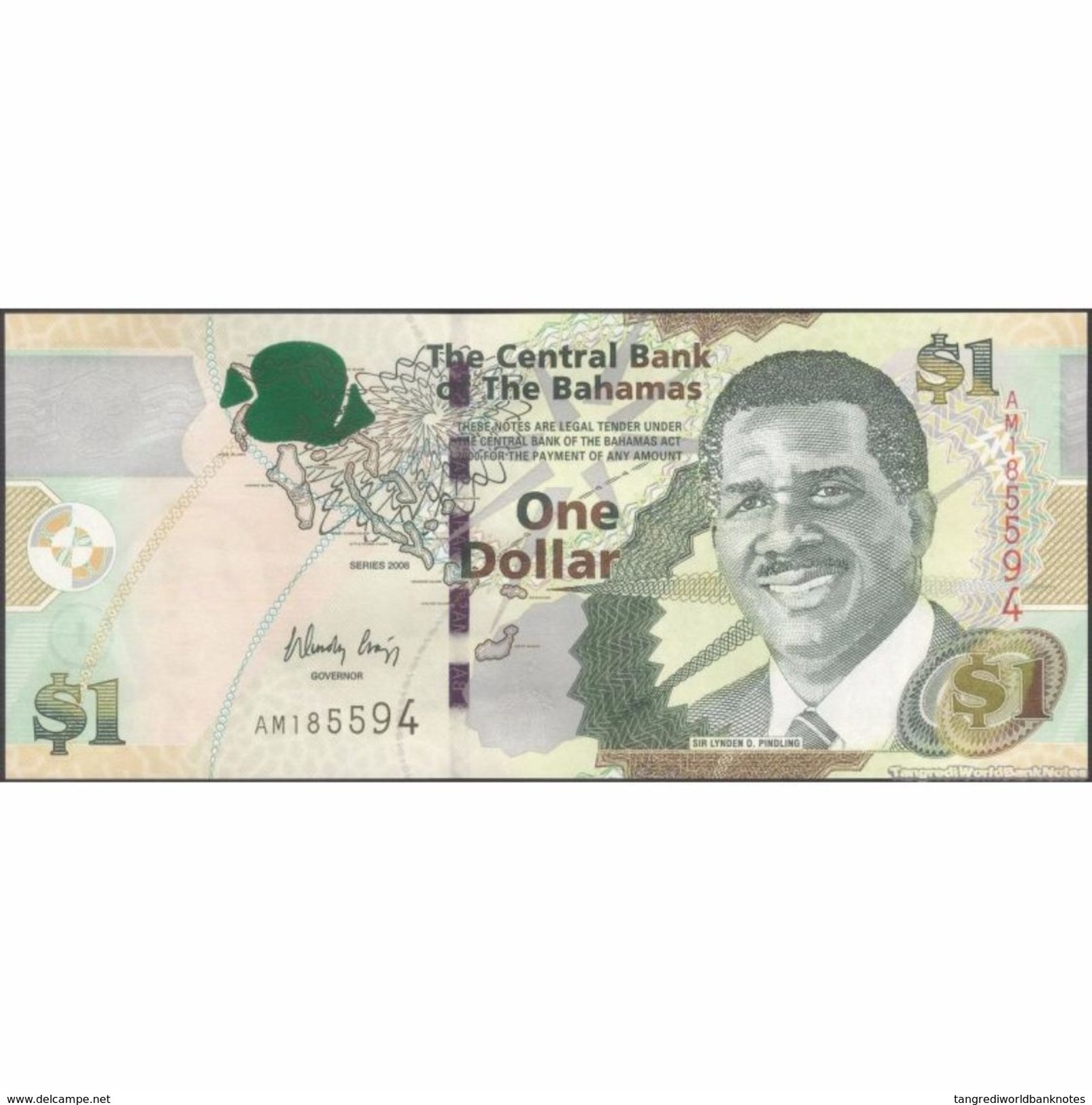 TWN - BAHAMAS 71 - 1 Dollar L.2000 (2008) Prefix AM UNC - Bahamas