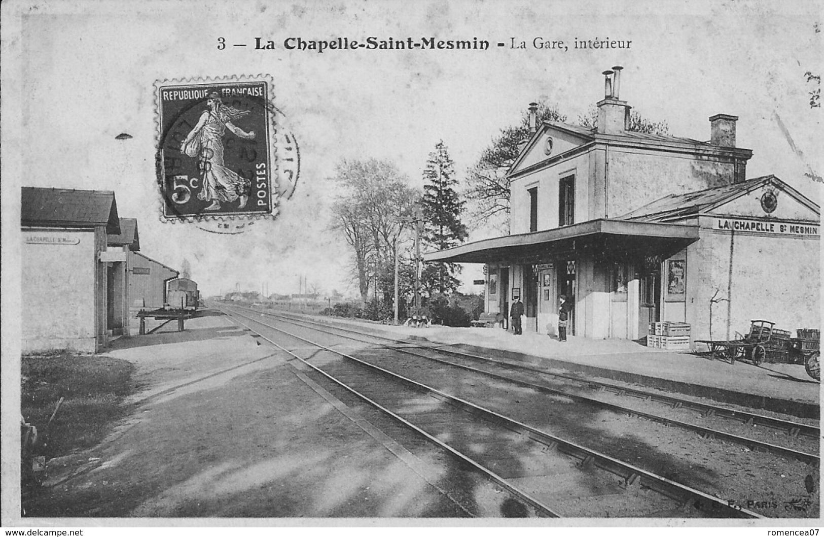 LA CHAPELLE SAINT-MESMIN (Loiret) - La GARE, INTERIEUR - Cheminot - Chef De Gare - Animée - Voyagée En 1908 - Autres & Non Classés