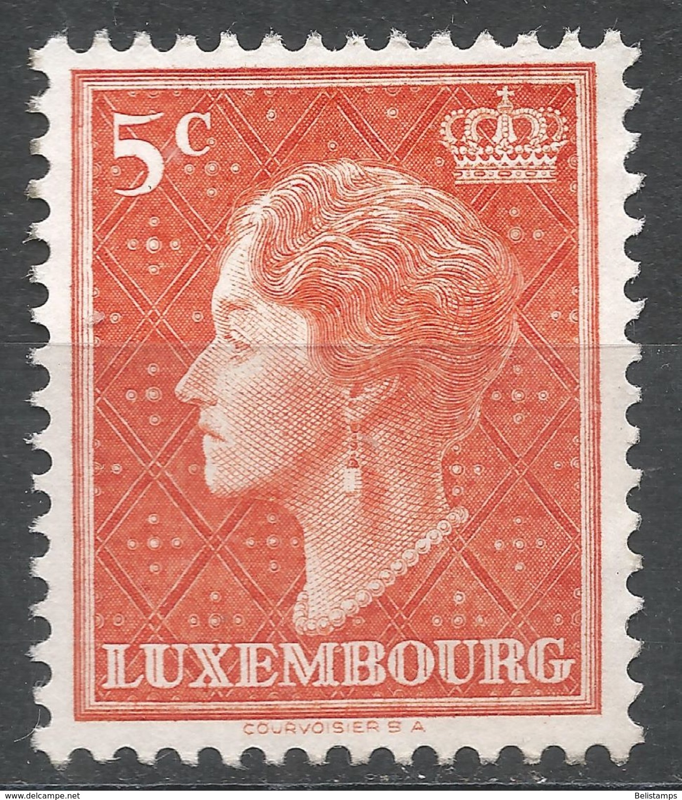 Luxembourg 1951. Scott #265 (MNG) Grand Duchess Charlotte - 1948-58 Charlotte Left-hand Side