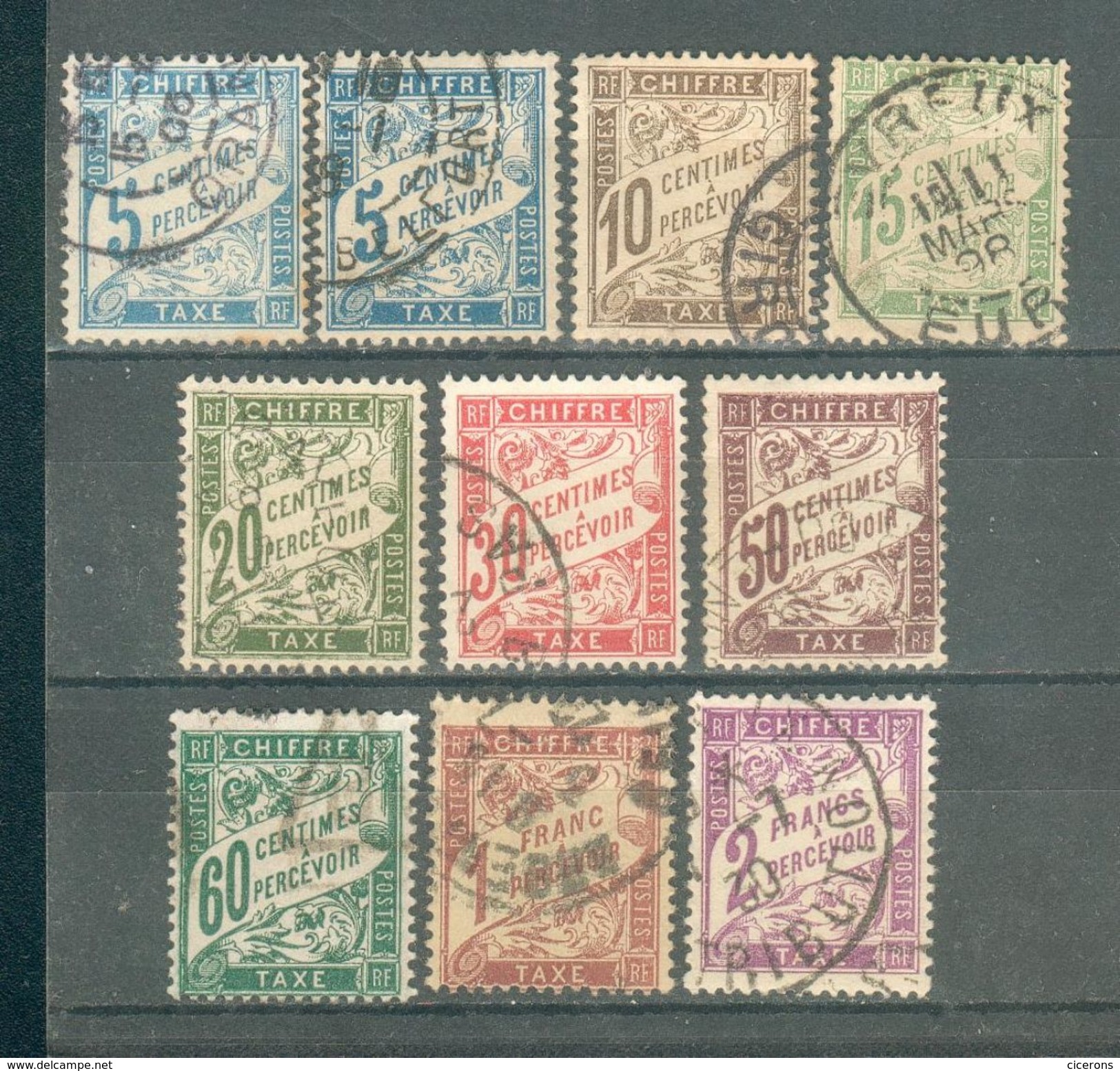 FRANCE ; Taxes ; 1893-1935 ; Y&T N° ; Lot : 014  ; Oblitéré - 1859-1959 Oblitérés