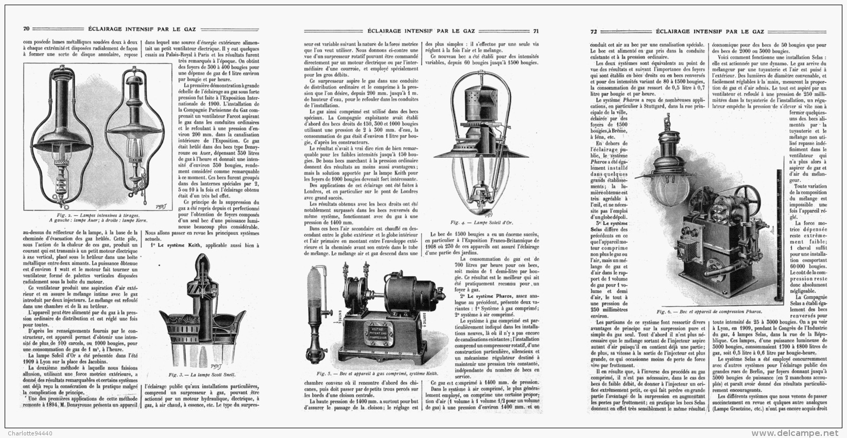 L'ECLAIRAGE INTENSIF PAR LE GAZ  1910 - Autres & Non Classés