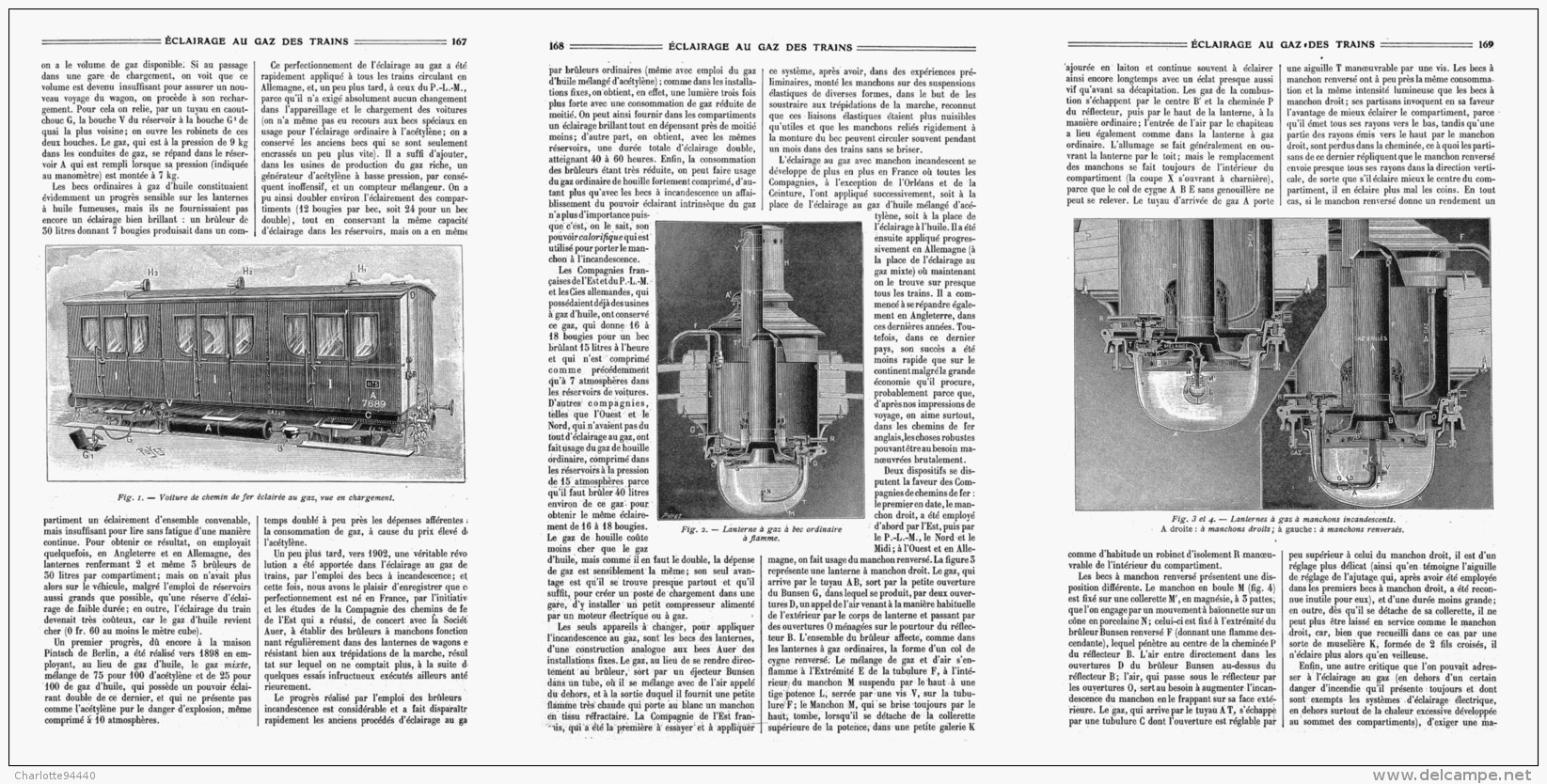 L'ECLAIRAGE Au GAZ DES TRAINS  1910 - Chemin De Fer