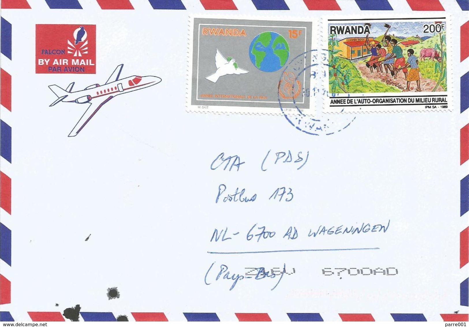 Rwanda 2003 Cyangugu Dove Peace Year Agriculture Cover - Used Stamps