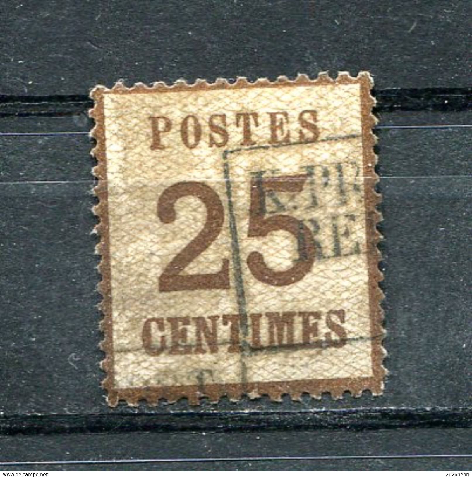 France/Alsace-Lorraine 1870, 25 Ctm, Yvert 7 Obl., Pas De Réimpr., Cote € 135 - Autres & Non Classés