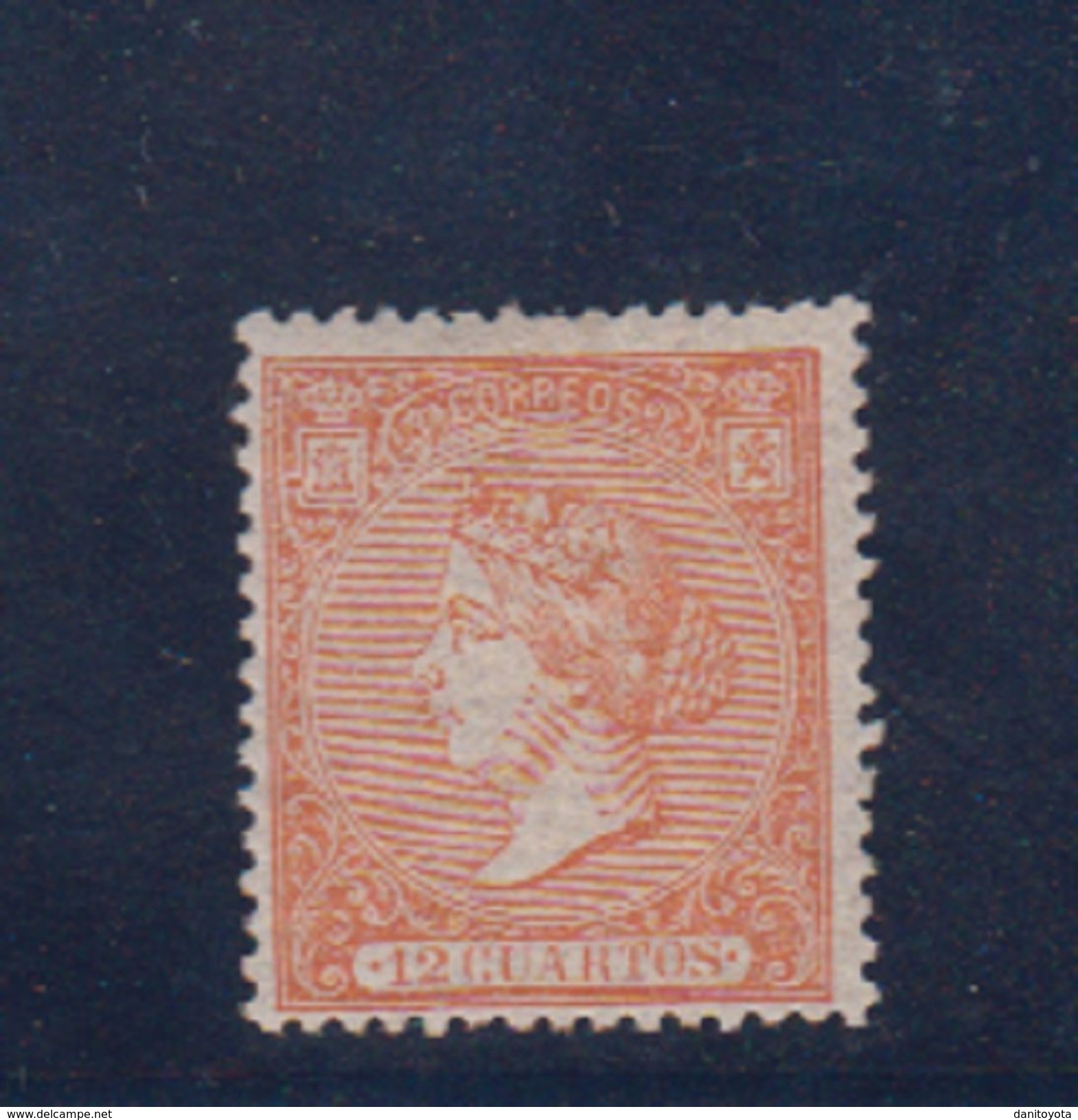 EDIFIL 82 *.  12 CU NARANJA ISABEL II - Unused Stamps