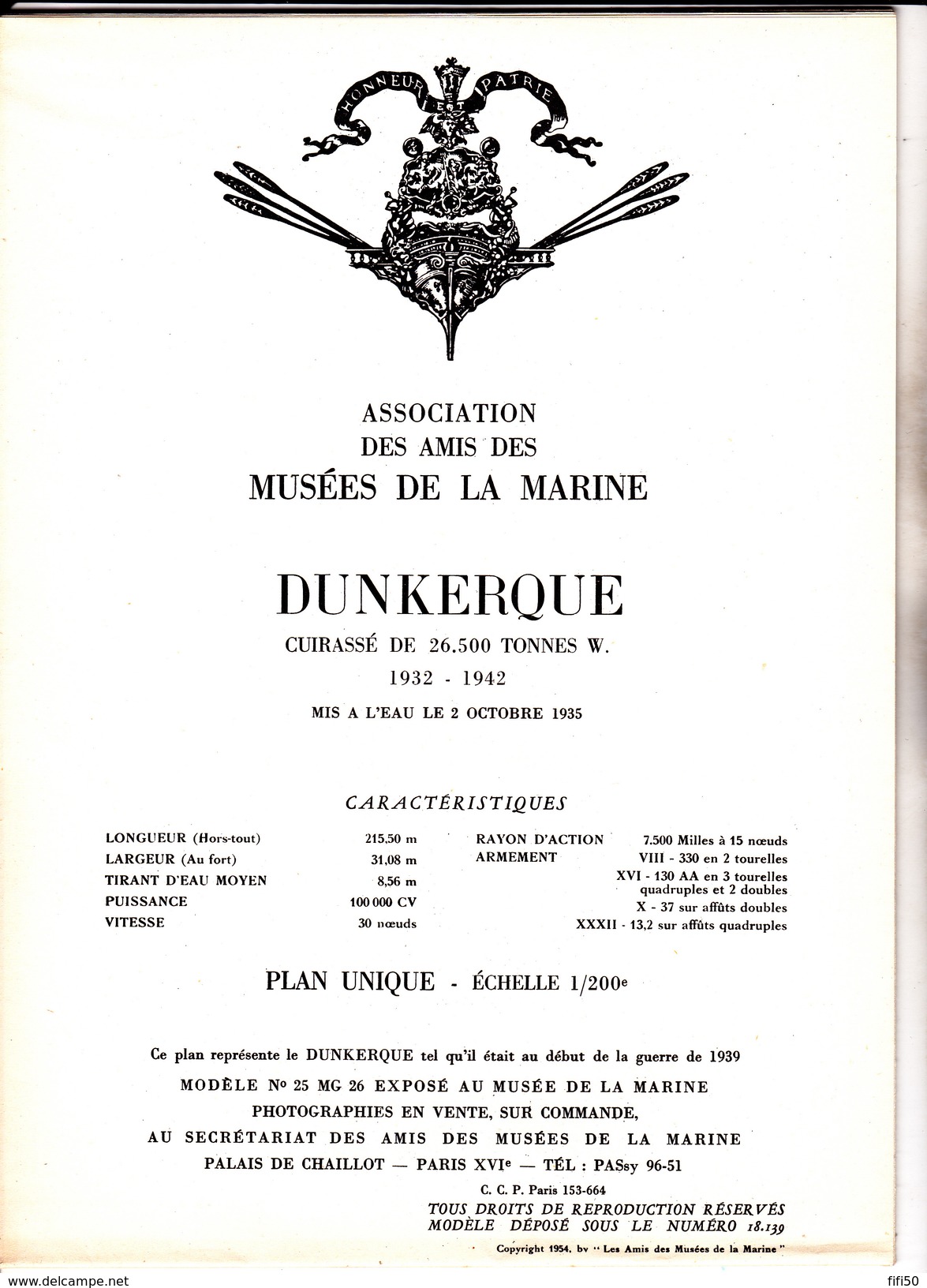 Dossier Sur Le DUNKERQUE Historique, Caractéristiques Techniques, Plan Et Phtos NB Ed Asso Des Amis Des Musées De Marine - Bateaux