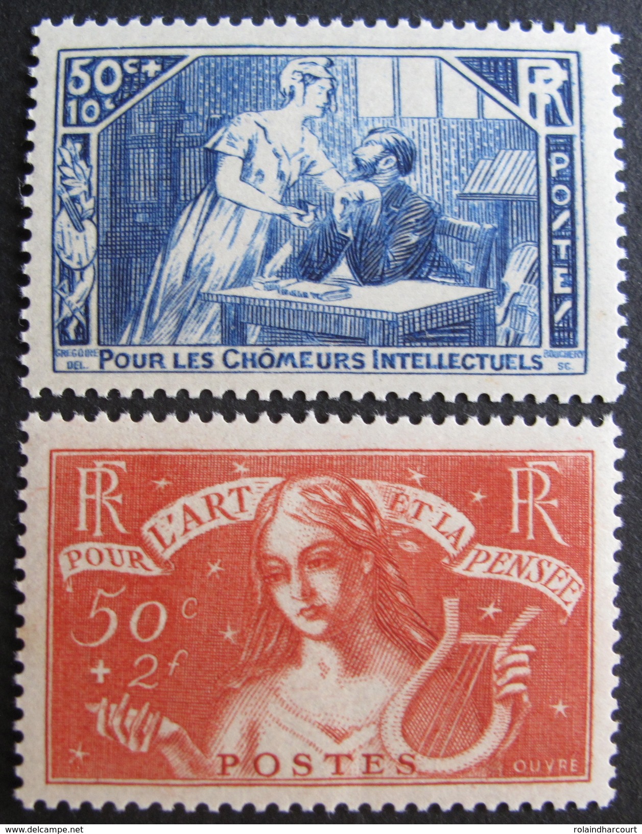 LOT BP/192 - 1935 - AU PROFIT DES CHÔMEURS INTELLECTUELS - N°307 à 308 NEUFS** - Cote : 141,00 € - Unused Stamps